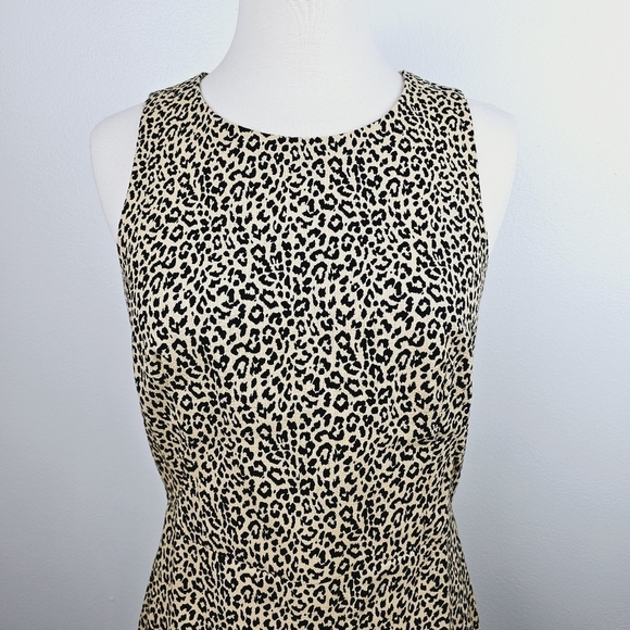 J. Crew Animal Print Sleeveless Sheath Dress, size 0 - Picture 5 of 14